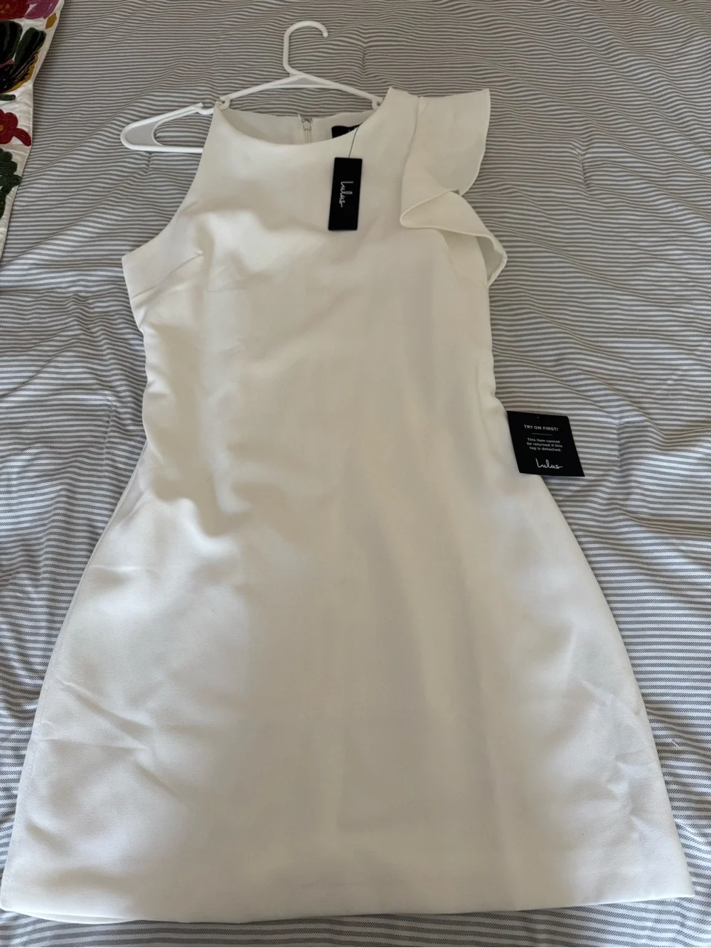 Lulus Dinah White One-Shoulder Dress - New with tags